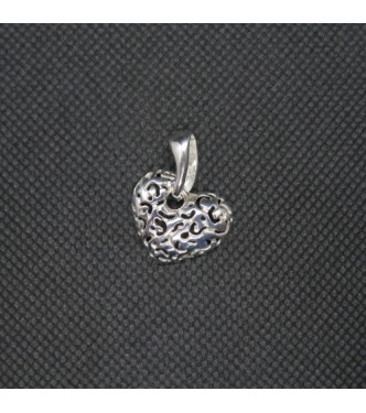 PE001470 Sterling Silver Pendant Charm Heart Genuine Solid Hallmarked 925